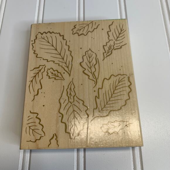 Hero Arts Windy Leaf Pattern Background Stamp nearly 4" x 3.75" - Picture 1 of 4